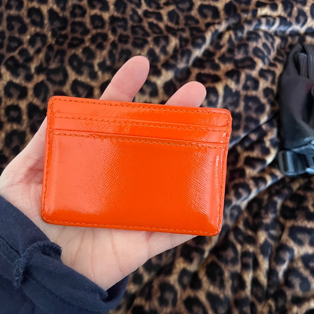 Tory Burch Vibrant Orange Card Holder - Picture 2 of 3
